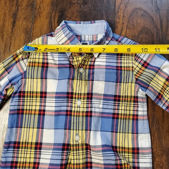 Janie and Jack Boys Blue plaid button down sz 18 - 24 months - Picture 3 of 8